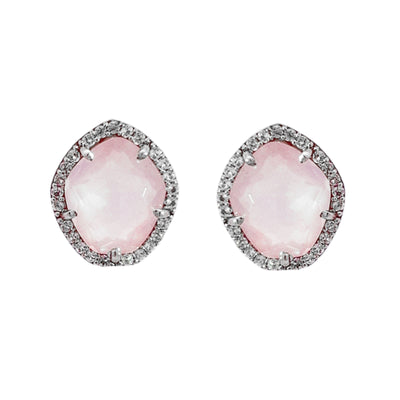 PANORAMA Earrings (1260) - Rose Quartz / SS