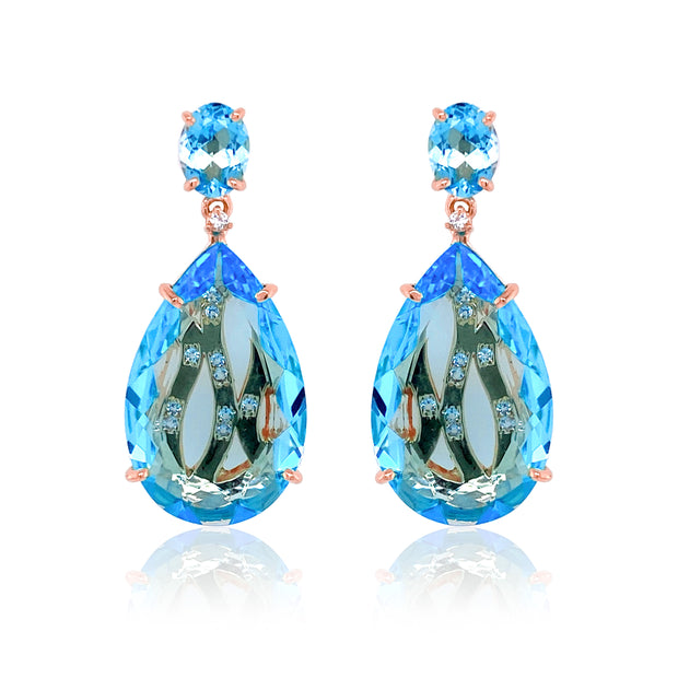 TRANSPARENZA Earrings (0777) - Blue Topaz