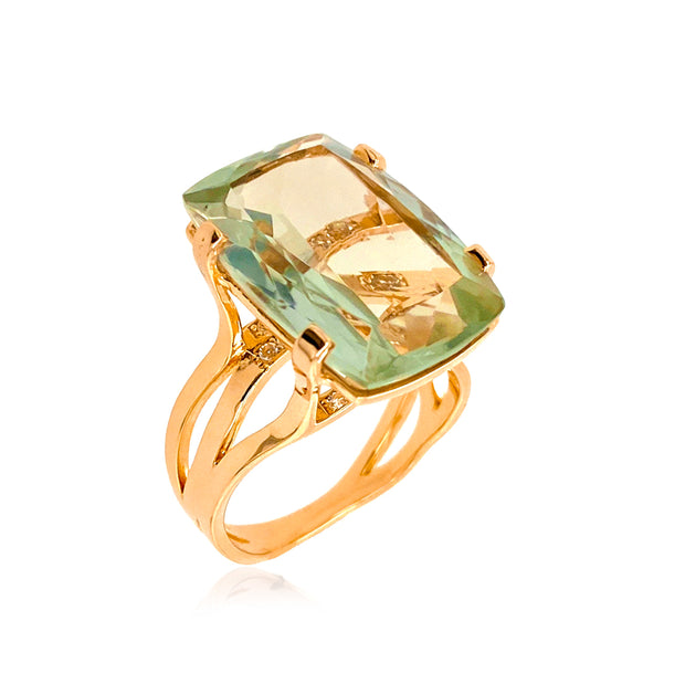 TRANSPARENZA Ring (0777) - Prasiolite