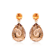 TRANSPARENZA Earrings (0839) - Citrine, Smoky Quartz