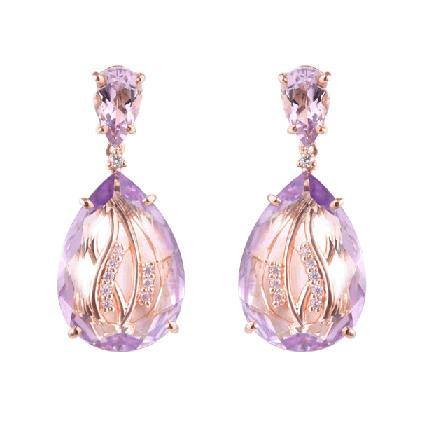 TRANSPARENZA Earrings (1052) - Pink Amethyst