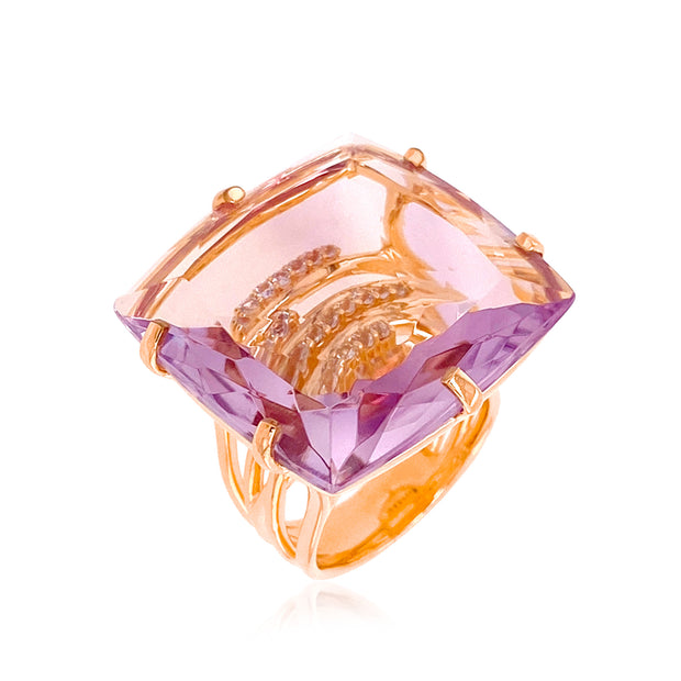 TRANSPARENZA Ring (1052) - Pink Amethyst