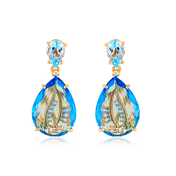TRANSPARENZA Earrings (1052) - Blue Topaz