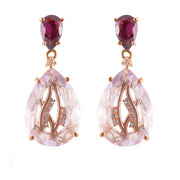 TRANSPARENZA Earrings (1052) - Pink Amethyst, Rhodolite