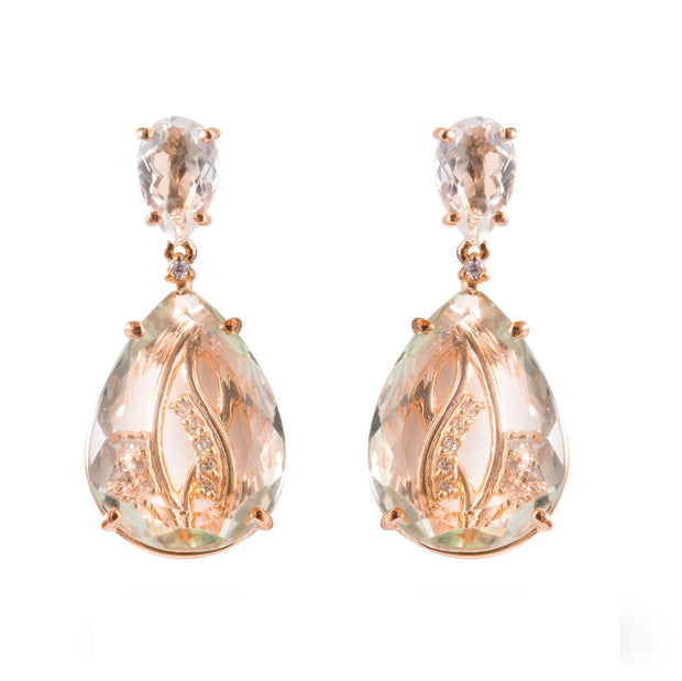 TRANSPARENZA Earrings (1052) - Prasiolite