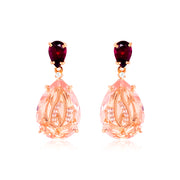 TRANSPARENZA Earrings (1052) - Rhodolite, Rose Quartz