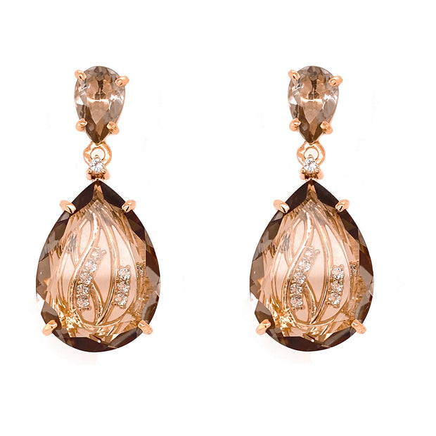 TRANSPARENZA Earrings (1052) - Smoky Quartz