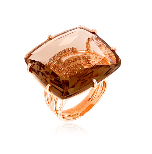 TRANSPARENZA Ring (1052) - Smoky Quartz