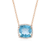DEUX Necklace (1145) - Blue Topaz