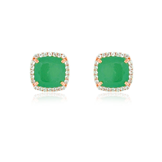 DEUX Earrings (1145) - Green Quartz