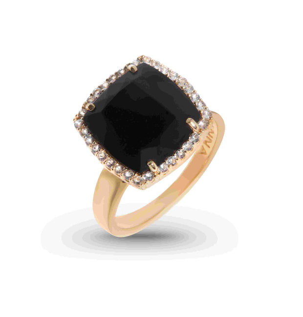 DEUX Ring (1145) - Black Quartz