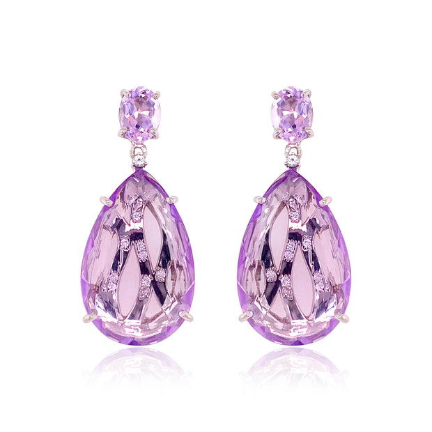 TRANSPARENZA Earrings (0777) - Pink Amethyst