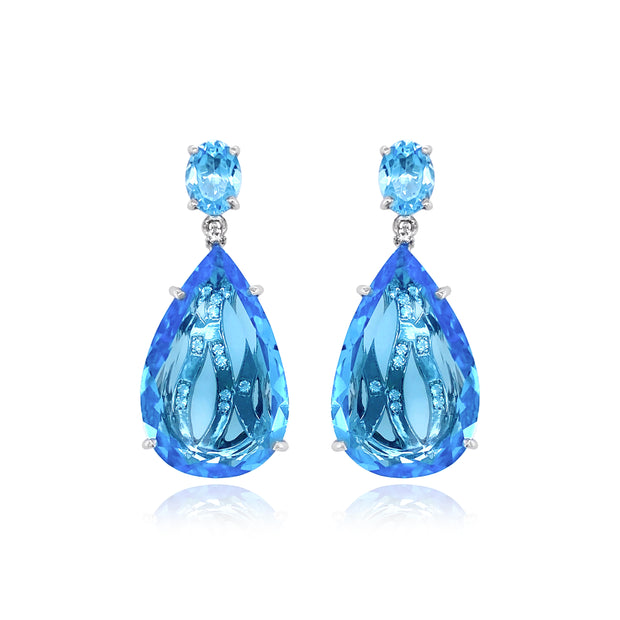 TRANSPARENZA Earrings (0777) - Blue Topaz