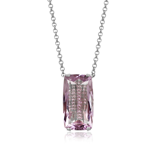 TRANSPARENZA Necklace (0890) - Pink Amethyst