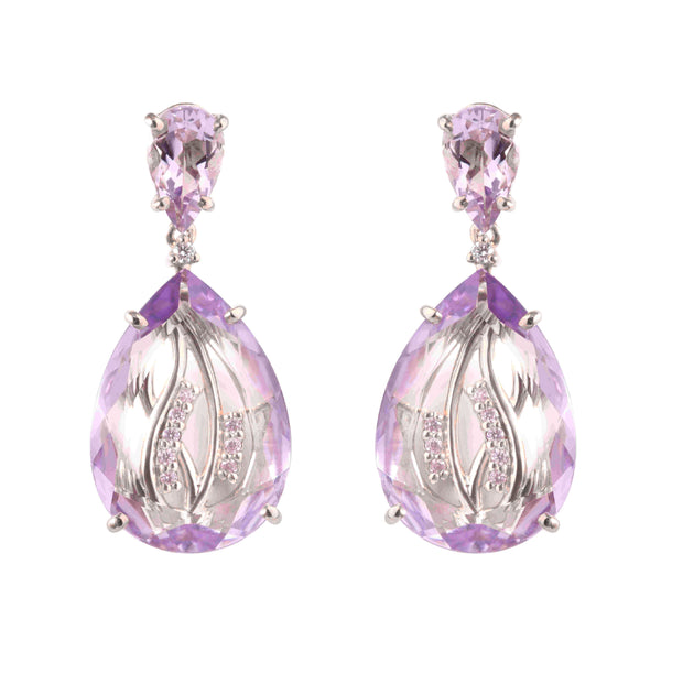 TRANSPARENZA Earrings (1052) - Pink Amethyst