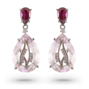 TRANSPARENZA Earrings (1052) - Pink Amethyst, Rhodolite