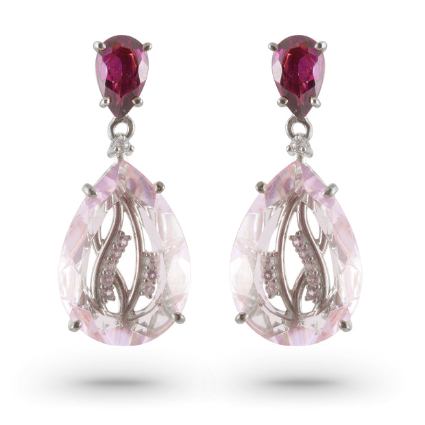 TRANSPARENZA Earrings (1052) - Pink Amethyst, Rhodolite