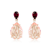 TRANSPARENZA Earrings (1052) - Rhodolite, Rose Quartz