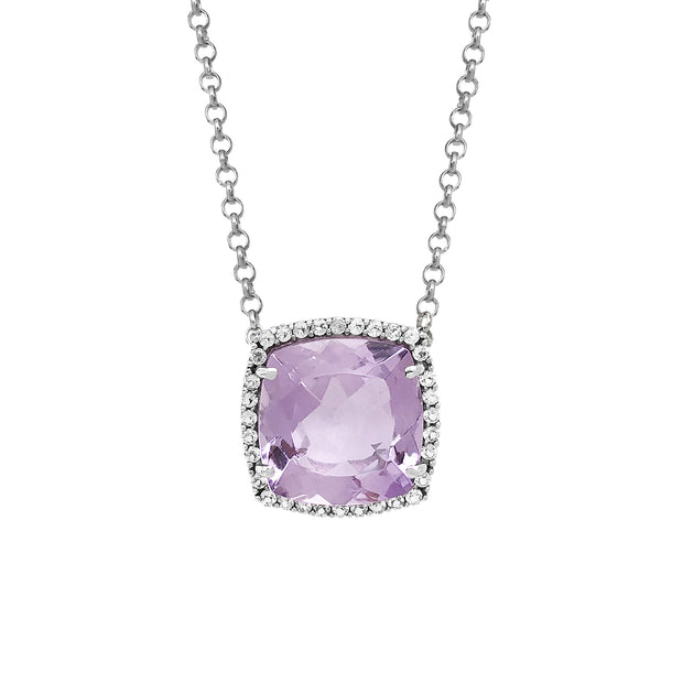 DEUX Necklace (1145) - Pink Amethyst