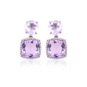 DEUX Earrings (1145) - Pink Amethyst, Lilac Opal Amethyst