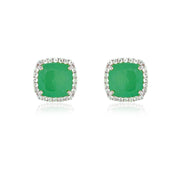 DEUX Earrings (1145) - Green Quartz