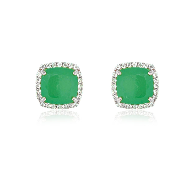 DEUX Earrings (1145) - Green Quartz
