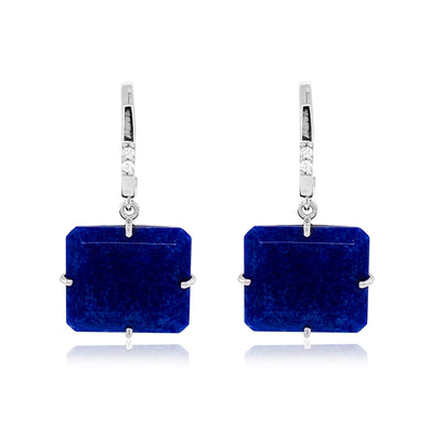 COLUNA Earrings (1156) - Navy Blue Quartz