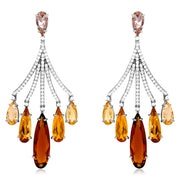 VILLA RICA Earrings (1213) - Champagne CItrine, Light Citrine, Smoky Quartz and Whisky Citrine