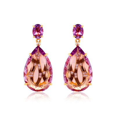 TRANSPARENZA Earrings (0777) - Pink Amethyst