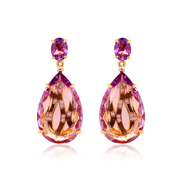 TRANSPARENZA Earrings (0777) - Pink Amethyst