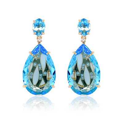 TRANSPARENZA Earrings (0777) - Blue Topaz
