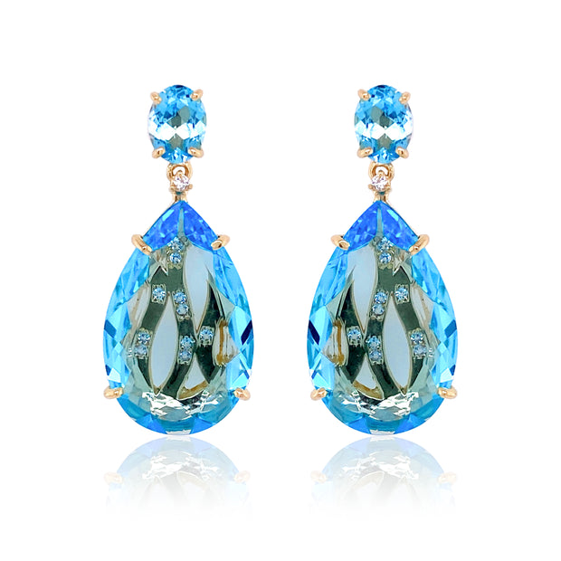 TRANSPARENZA Earrings (0777) - Blue Topaz