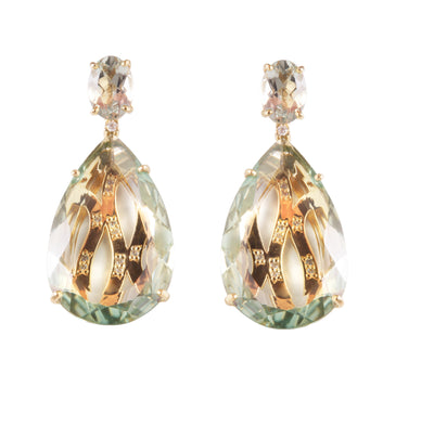 TRANSPARENZA Earrings (0777) -  Prasiolite