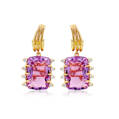 TRANSPARENZA Earrings (0802) - Pink Amethyst