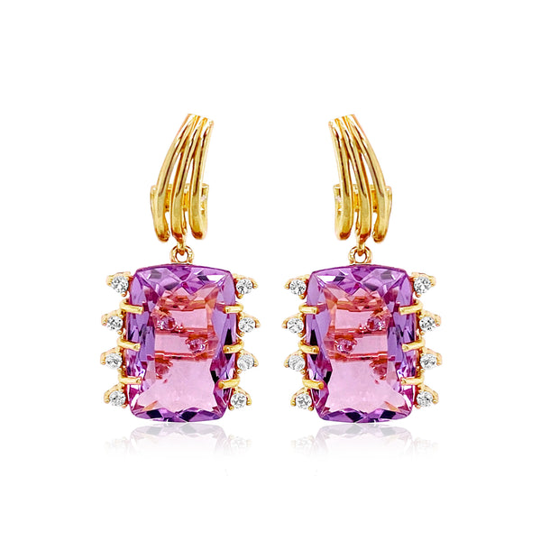 TRANSPARENZA Earrings (0802) - Pink Amethyst