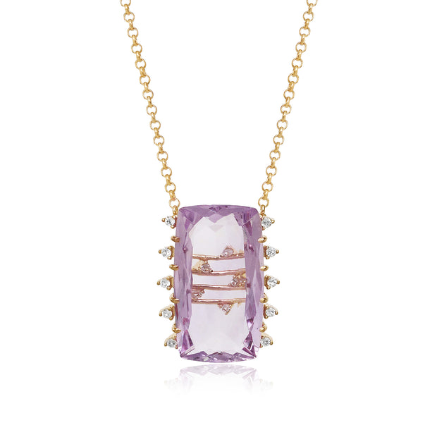 TRANSPARENZA Necklace (0802) - Pink Amethyst