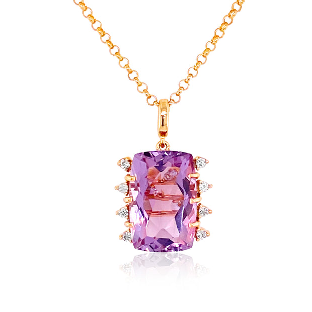 TRANSPARENZA Necklace (0802) - Pink Amethyst
