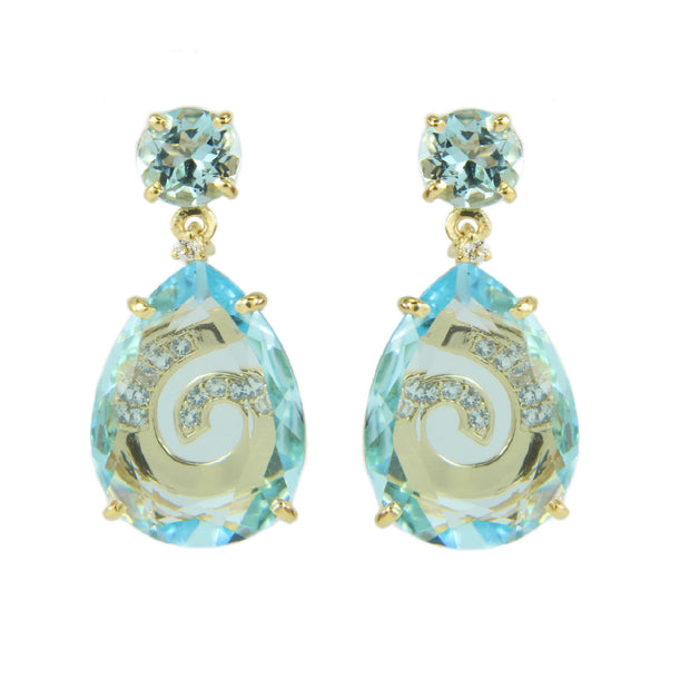 TRANSPARENZA Earrings (0839) - Blue Topaz