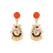 TRANSPARENZA Earrings (0839) - Crystal, Rhodochrosite