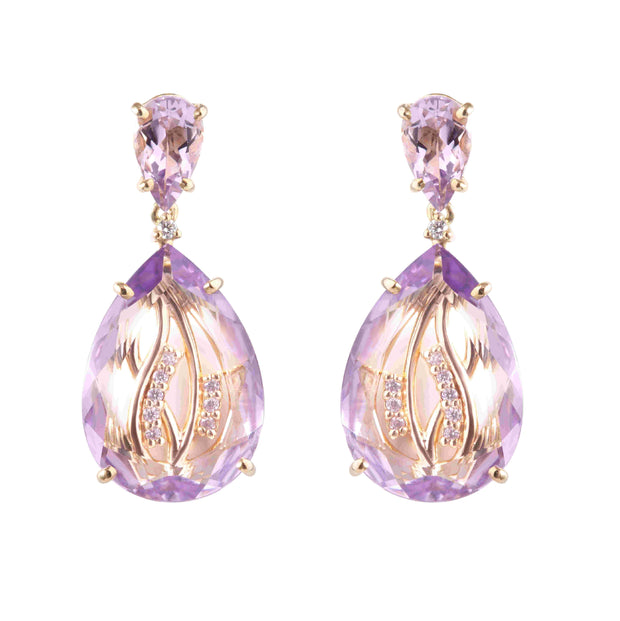 TRANSPARENZA Earrings (1052) - Pink Amethyst