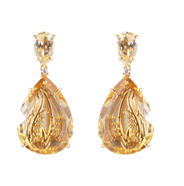 TRANSPARENZA Earrings (1052) - Yellow Light Citrine
