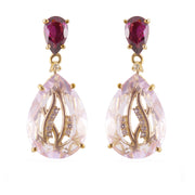TRANSPARENZA Earrings (1052) - Pink Amethyst, Rhodolite