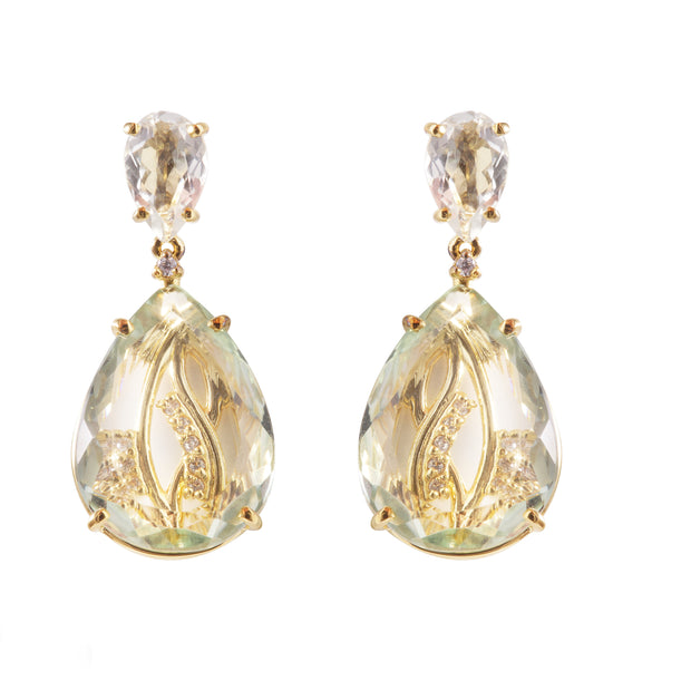TRANSPARENZA Earrings (1052) - Prasiolite
