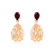 TRANSPARENZA Earrings (1052) - Rhodolite, Rose Quartz