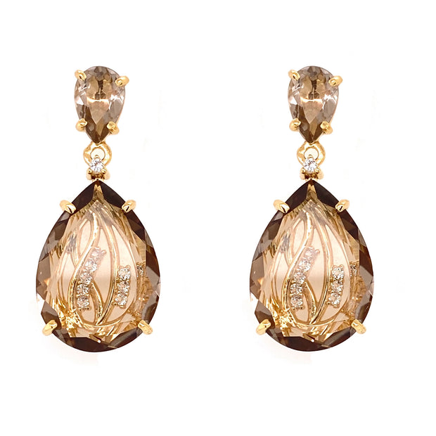 TRANSPARENZA Earrings (1052) - Smoky Quartz