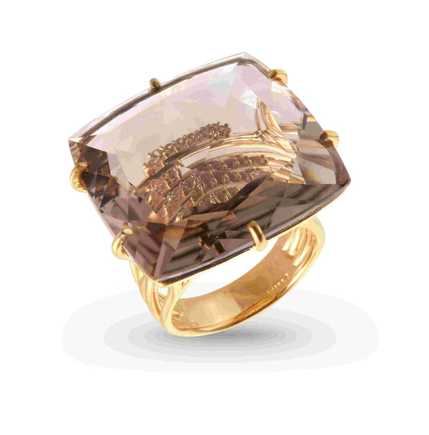 TRANSPARENZA Ring (1052) - Smoky Quartz