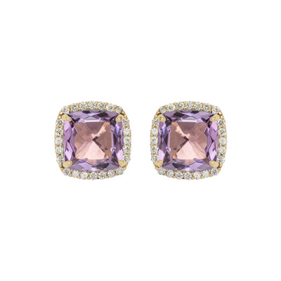 DEUX Earrings (1145) - Amethyst