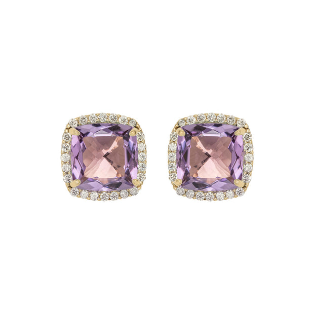 DEUX Earrings (1145) - Amethyst