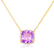 DEUX Necklace (1145) - Pink Amethyst