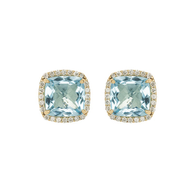 DEUX Earrings (1145) - Blue Topaz